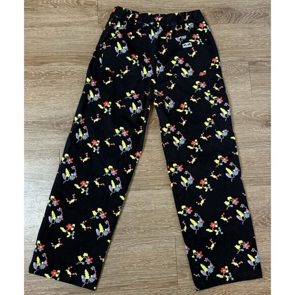 OBEY Womens  Pants Trousers Size 27 black casual Floral Relaxed Skater - Picture 9 of 12